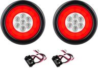 🚦 lumitronics rv halo led 4" запечатанные круглые стоп/поворотно-сигнальные/задние фонари - прозрачная пара. логотип