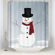 🎅 winter wonderland: merry christmas snowman shower curtain - waterproof polyester fabric bath decor 66x72 logo