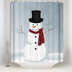 img 4 attached to 🎅 Winter Wonderland: Merry Christmas Snowman Shower Curtain - Waterproof Polyester Fabric Bath Decor 66x72