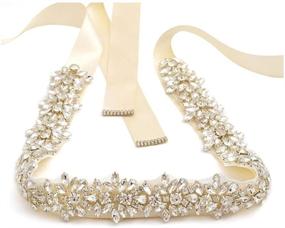 img 4 attached to Wedding Rhinestone Bridal Belt: Shimmering Crystal Sash for Women's Dress