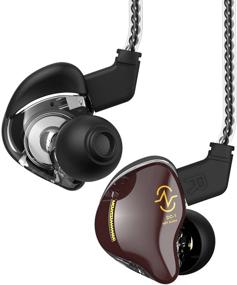 img 4 attached to 🎧 CCZ Coffee Bean Earbud Wired in-Ear Headphones for Drummer Musicians Stage, Professional Sound Isolating HiFi Earphones, Patented Ear Tips, Secure Fit (Brown Mic)