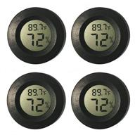 🌡️ mini digital electronic temperature humidity meters: 4-pack lcd display fahrenheit gauge for humidors, greenhouse, garden, cellar logo