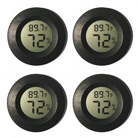 img 1 attached to 🌡️ Mini Digital Electronic Temperature Humidity Meters: 4-Pack LCD Display Fahrenheit Gauge for Humidors, Greenhouse, Garden, Cellar