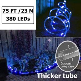 img 3 attached to 🔵 Solhice 75ft Blue Rope Lights Outdoor 380 LEDs with Remote Control, Waterproof Dimmable Christmas LED Tube Light with Timer for Deck, Patio, Bedroom Indoor Decor (Not Connectable)