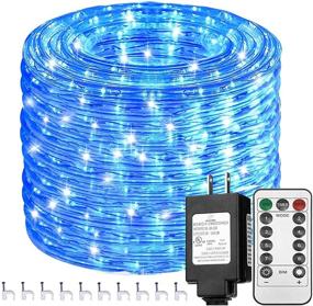 img 4 attached to 🔵 Solhice 75ft Blue Rope Lights Outdoor 380 LEDs with Remote Control, Waterproof Dimmable Christmas LED Tube Light with Timer for Deck, Patio, Bedroom Indoor Decor (Not Connectable)