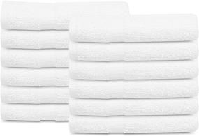 img 4 attached to 🛀 New White Cotton Blend Terry Bath Towels (12 Pcs) – Salon/Gym Towels, Light Weight & Fast Drying (20x40 Inches)
