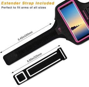 img 3 attached to 🏃 RUNBACH Pink Galaxy Note Armband: Sweatproof Sportband Bag for Samsung Galaxy Note 20/10+/9/8 with Fingerprint Touch/Key Holder, Card Slot - Ideal for Running, Exercise, Gym