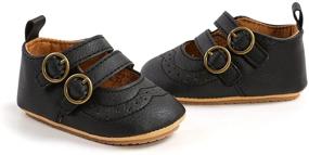 img 2 attached to LAFEGEN Baby Girl Shoes: Non Slip Soft Sole PU Leather Mary Jane Flats - Ideal for First Walker, Infant Toddler, Crib Dress, Oxford Shoes 3-18 Months