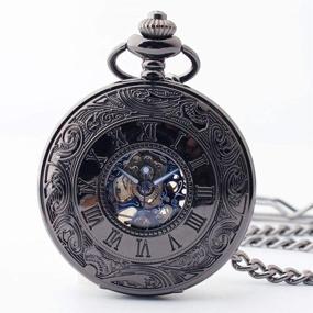 img 1 attached to Mechanical Pocket Watch Steampunk Skeleton