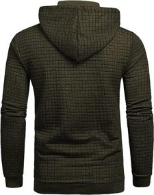 img 3 attached to 👕 Long Sleeve Mens Pullover Hoodie with Square Pattern - Casual Sweatshirt with Hooded Design