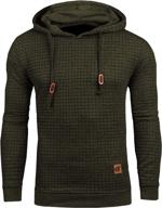 👕 long sleeve mens pullover hoodie with square pattern - casual sweatshirt with hooded design логотип