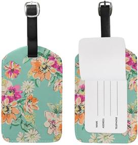 img 4 attached to 🌸 Floral Unicorn Leather Suitcase with Travel Accessories, Luggage Tags & Handle Wraps for Easy Identification and Style