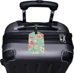 img 1 attached to 🌸 Floral Unicorn Leather Suitcase with Travel Accessories, Luggage Tags & Handle Wraps for Easy Identification and Style