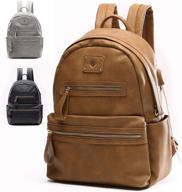 🎒 women's leather charging school backpack логотип