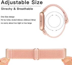 img 2 attached to 🌈 YOSWAN Adjustable Nylon Bands for Fitbit Versa/Versa 2/Versa Lite/Versa SE – Scrunchies Stretchy Sport Strap Wristband for Women and Men, Compatible with Fitbit Versa Smart Watch