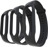 📿 запасные браслеты awinner для xiaomi mi band 5 - ремешки, браслеты и аксессуары в черном цвете - 3 штуки логотип