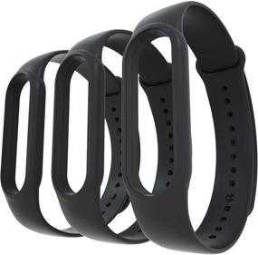 img 4 attached to 📿 Запасные браслеты AWINNER для Xiaomi Mi Band 5 - Ремешки, браслеты и аксессуары в черном цвете - 3 штуки