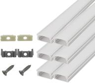 hamrvl 6-pack 1ft u shape aluminum channel system for led strip lights with 17.2x7mm 💡 dimension, includes cover, diffuser track, end caps, and mounting clips - ideal for under counter light fixtures логотип