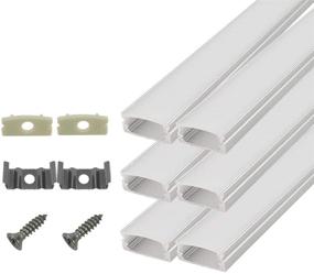 img 4 attached to HAMRVL 6-Pack 1ft U Shape Aluminum Channel System for LED Strip Lights with 17.2x7mm 💡 Dimension, Includes Cover, Diffuser Track, End Caps, and Mounting Clips - Ideal for Under Counter Light Fixtures