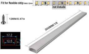 img 3 attached to HAMRVL 6-Pack 1ft U Shape Aluminum Channel System for LED Strip Lights with 17.2x7mm 💡 Dimension, Includes Cover, Diffuser Track, End Caps, and Mounting Clips - Ideal for Under Counter Light Fixtures