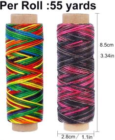 img 2 attached to Premium Hand-Stitching Waxed Leather Thread Set - 1mm Cord, 150D, 8 Vibrant Colors | Ideal for Bracelets, Jewelry Making, Bookbinding, Leather Repair