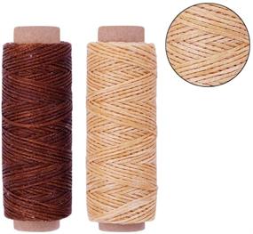 img 3 attached to Premium Hand-Stitching Waxed Leather Thread Set - 1mm Cord, 150D, 8 Vibrant Colors | Ideal for Bracelets, Jewelry Making, Bookbinding, Leather Repair