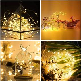 img 3 attached to ✨ Starry Fairy String Lights - 15 Pack 20 LED 7.2FT Silver Color Wire Lights for Wedding and Christmas Decorations - Battery Powered Firefly Lights