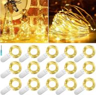 ✨ starry fairy string lights - 15 pack 20 led 7.2ft silver color wire lights for wedding and christmas decorations - battery powered firefly lights логотип