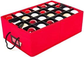 img 2 attached to 🎄 Ultimate Christmas Ornament Storage Solution: [Christmas Ornament Storage Box with Dividers] - Holds 48 Ornaments up to 3 Inches, Acid-Free Trays, Separators, 2 Removable Trays - Red