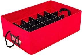 img 1 attached to 🎄 Ultimate Christmas Ornament Storage Solution: [Christmas Ornament Storage Box with Dividers] - Holds 48 Ornaments up to 3 Inches, Acid-Free Trays, Separators, 2 Removable Trays - Red