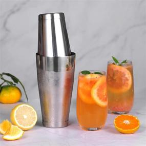 img 3 attached to Etens Cocktail Shaker: Professional Stainless Steel Boston Shaker Set for Bartending and Home Bar