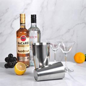 img 2 attached to Etens Cocktail Shaker: Professional Stainless Steel Boston Shaker Set for Bartending and Home Bar