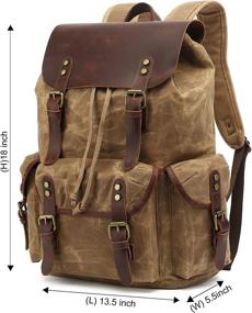 img 3 attached to HuaChen Canvas Leather Backpack For Men Women
