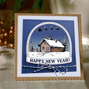 img 4 attached to 🎅 Christmas Snowman Deer Snow House Santa Claus Stamp and Die Set, 7.9x8.1 Inch, for Card Making, Scrapbooking, and Christmas Tree Decorations - T1629