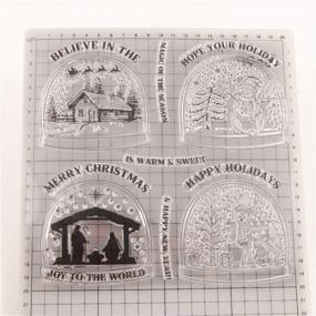 img 2 attached to 🎅 Christmas Snowman Deer Snow House Santa Claus Stamp and Die Set, 7.9x8.1 Inch, for Card Making, Scrapbooking, and Christmas Tree Decorations - T1629