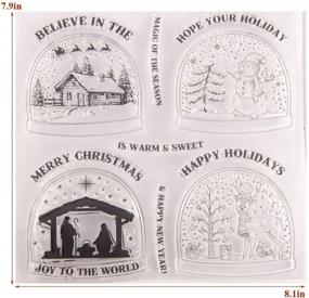 img 3 attached to 🎅 Christmas Snowman Deer Snow House Santa Claus Stamp and Die Set, 7.9x8.1 Inch, for Card Making, Scrapbooking, and Christmas Tree Decorations - T1629