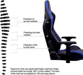 img 1 attached to 🎮 KARNOX TR Blue Gaming Chair - Ergonomic Office Chair with Adjustable Armrest, Headrest, Lumbar Support, and Swivel Reclining Racing PC Chair for Adults and Teens