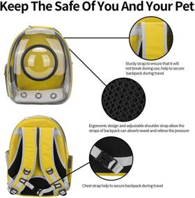 img 1 attached to 🐱 Clear Cat Backpack Carrier: AJY Pet Foldable Breathable Rucksack for Puppy Dog Cat - Lightweight Travel, Hiking, Walking &amp; Outdoor Use - Designed for Convenience