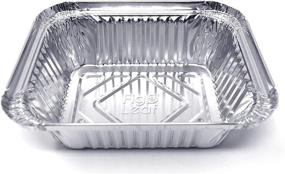 img 2 attached to 🍽️ 60-Pack of Premium 1-LB Takeout Pans with Lids | 5.6x4.6x1.9 Inches | Extra Durable Disposable Aluminum Foil for Catering, Party, Meal Prep, Freezer | Drip Pans for BBQ & Potluck Events