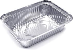 img 3 attached to 🍽️ 60-Pack of Premium 1-LB Takeout Pans with Lids | 5.6x4.6x1.9 Inches | Extra Durable Disposable Aluminum Foil for Catering, Party, Meal Prep, Freezer | Drip Pans for BBQ & Potluck Events