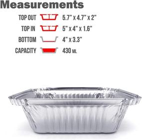 img 1 attached to 🍽️ 60-Pack of Premium 1-LB Takeout Pans with Lids | 5.6x4.6x1.9 Inches | Extra Durable Disposable Aluminum Foil for Catering, Party, Meal Prep, Freezer | Drip Pans for BBQ & Potluck Events