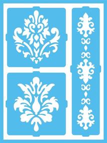 img 1 attached to 🎨 Shop DecoArt Patio Paint Self-Adhesive Stencils - Elegant Damask Design (6x8-Inch)