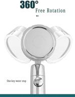 🚿 pro-drive handheld shower head with high pressure, filter, and pause switch - easy install turbocharged shower head, 360° rotating (red) logo