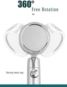 img 4 attached to 🚿 Pro-Drive Handheld Shower Head with High Pressure, Filter, and Pause Switch - Easy Install Turbocharged Shower Head, 360° Rotating (Red)