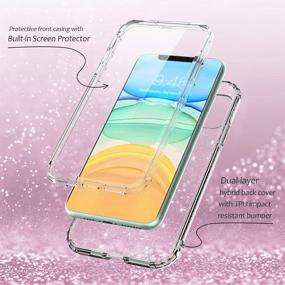 img 3 attached to 📱 "Casetego Glitter iPhone 11 Case - Full Body 360° Protection with Built-in Screen Protector, Slim Crystal Transparent Cover for Apple iPhone 11 6.1 inch