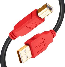 img 4 attached to 🔴 20 ft USB Printer Cable, Hftywy USB 2.0 Printer Scanner Cable for HP, Canon, Dell & More - Red