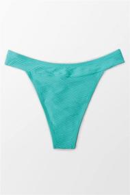img 1 attached to CUPSHE Cheeky Bathing Suit - Women's High Cut Mid Waist Bikini Bottom