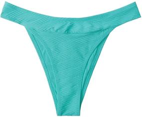 img 3 attached to CUPSHE Cheeky Bathing Suit - Women's High Cut Mid Waist Bikini Bottom