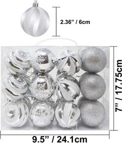 img 2 attached to Deluxe Shatterproof Christmas Ball Ornaments - Joiedomi 24 Pcs in Silver & White, Perfect for Holidays, Party Decorations, Tree Ornaments, and Special Events - 2.36 Inches