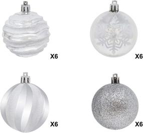 img 3 attached to Deluxe Shatterproof Christmas Ball Ornaments - Joiedomi 24 Pcs in Silver & White, Perfect for Holidays, Party Decorations, Tree Ornaments, and Special Events - 2.36 Inches